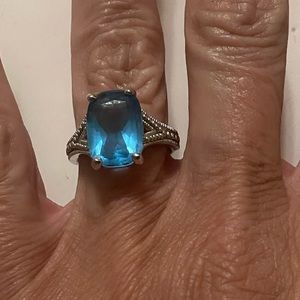 Premier Designs vintage blue stone, with silver ring, approximate size 7, NWOT